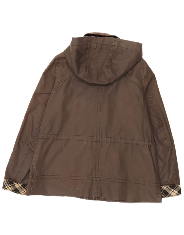 Miss Selfridge Damen-Kapuzen-Übergröße, gewachste Jacke, Gr. 10, klein, braun kariert