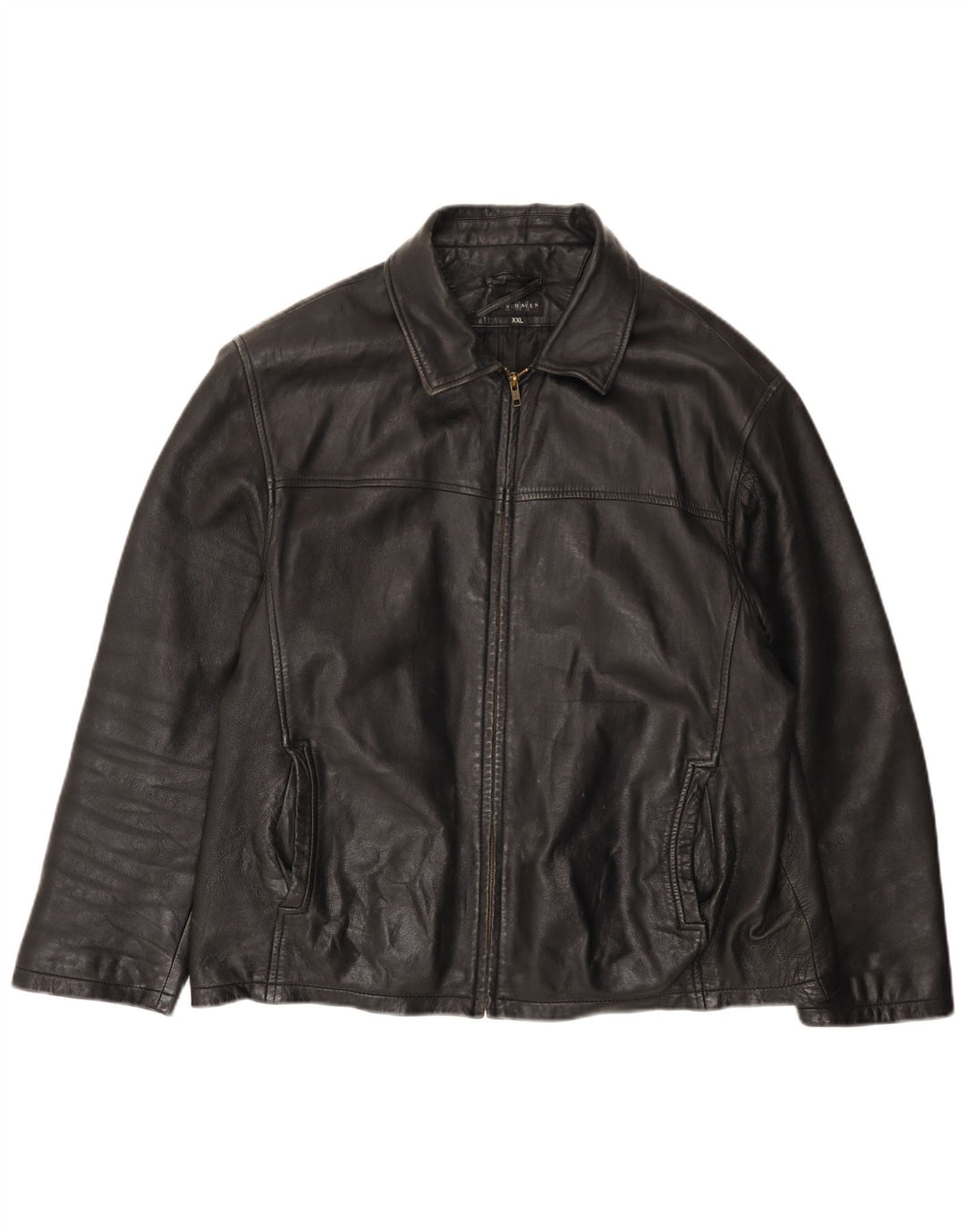 VINTAGE Herren Lederjacke UK 44 2XL Schwarz