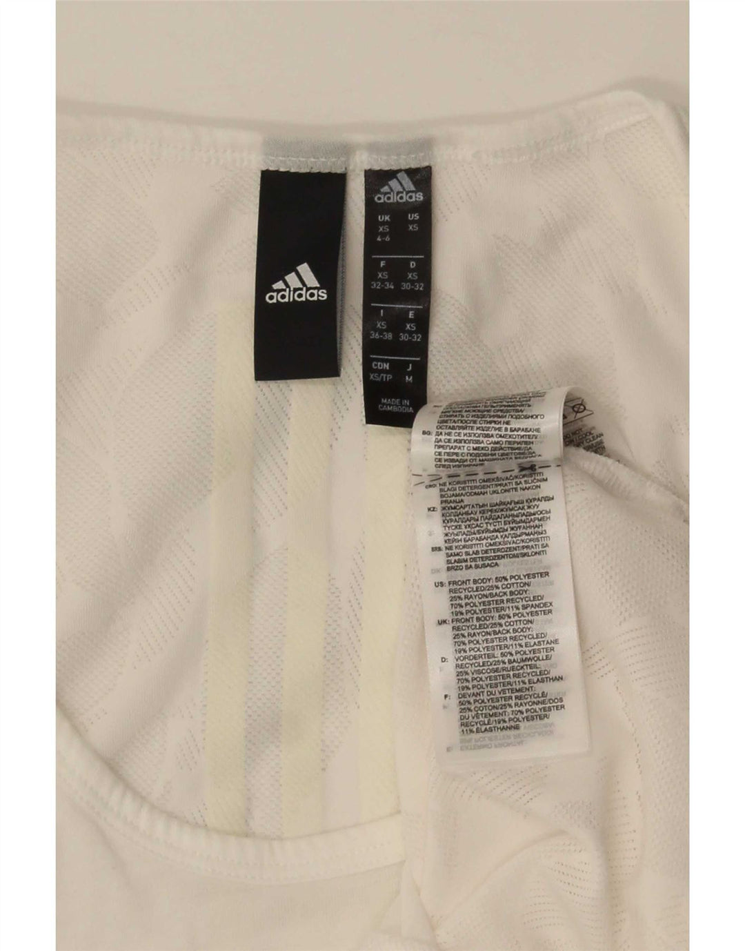 Adidas Damen Weste Top UK 4/6 XS Weiß Polyester