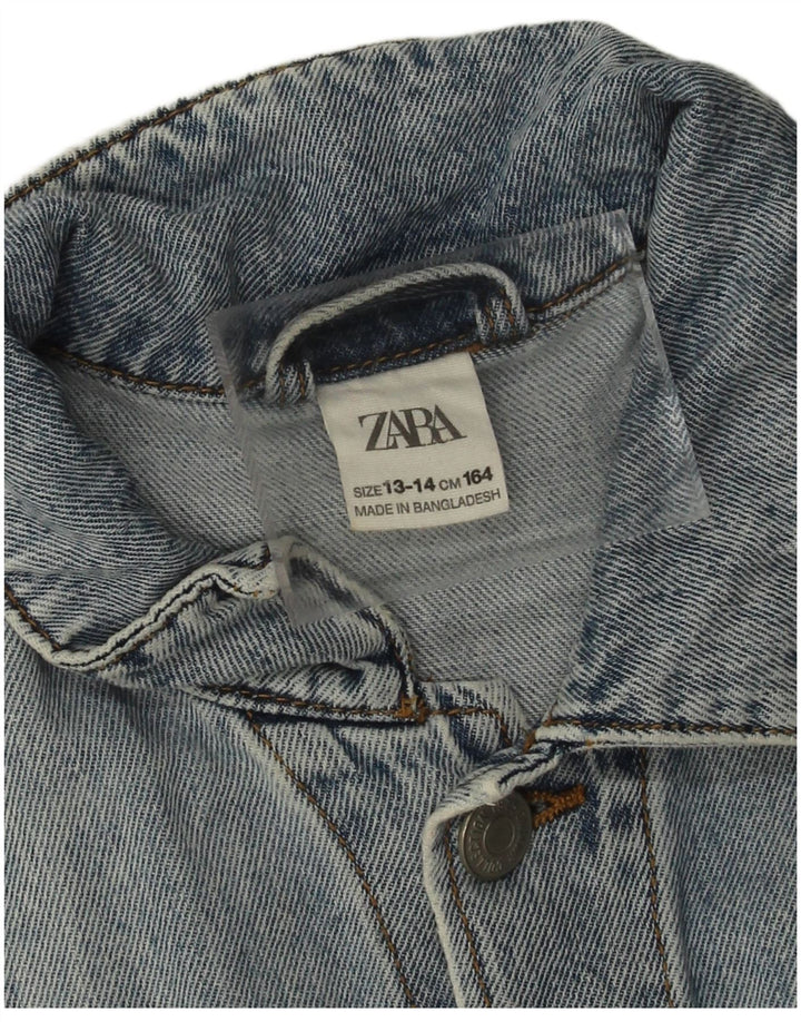 Zara Jeansjacke für Mädchen, 13–14 Jahre, blaue Baumwolle