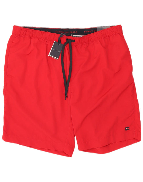 Tommy Hilfiger Badeshorts für Herren, groß, 4XL, Rot, Polyester