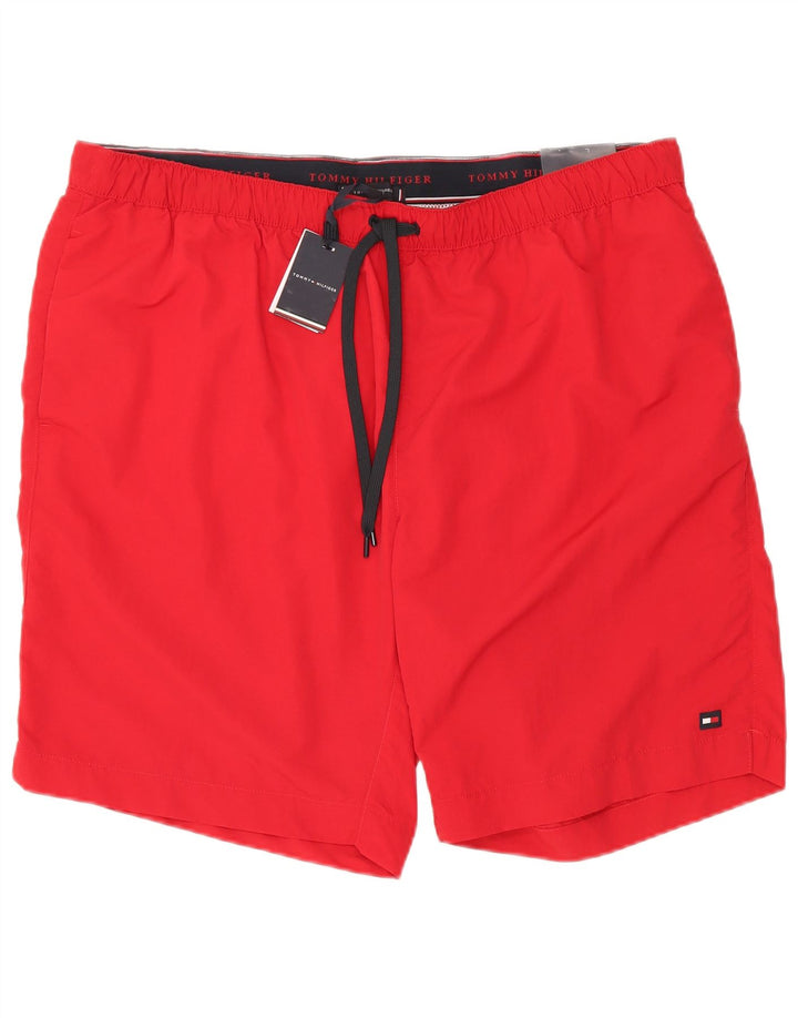 Tommy Hilfiger Badeshorts für Herren, groß, 4XL, Rot, Polyester