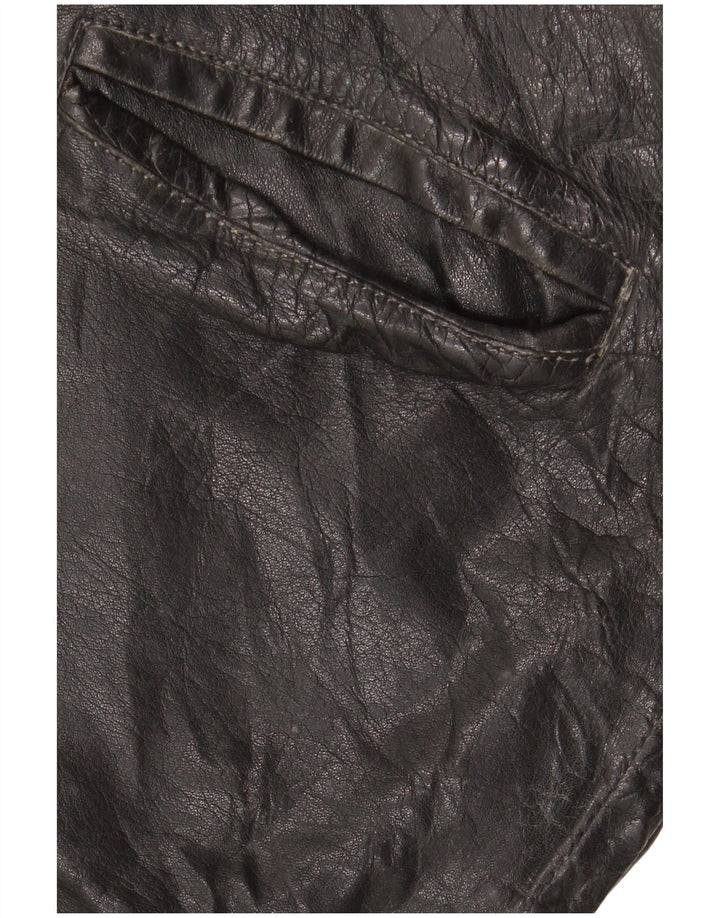 Vintage Herren Lederjacke UK 42 XL Schwarzes Leder