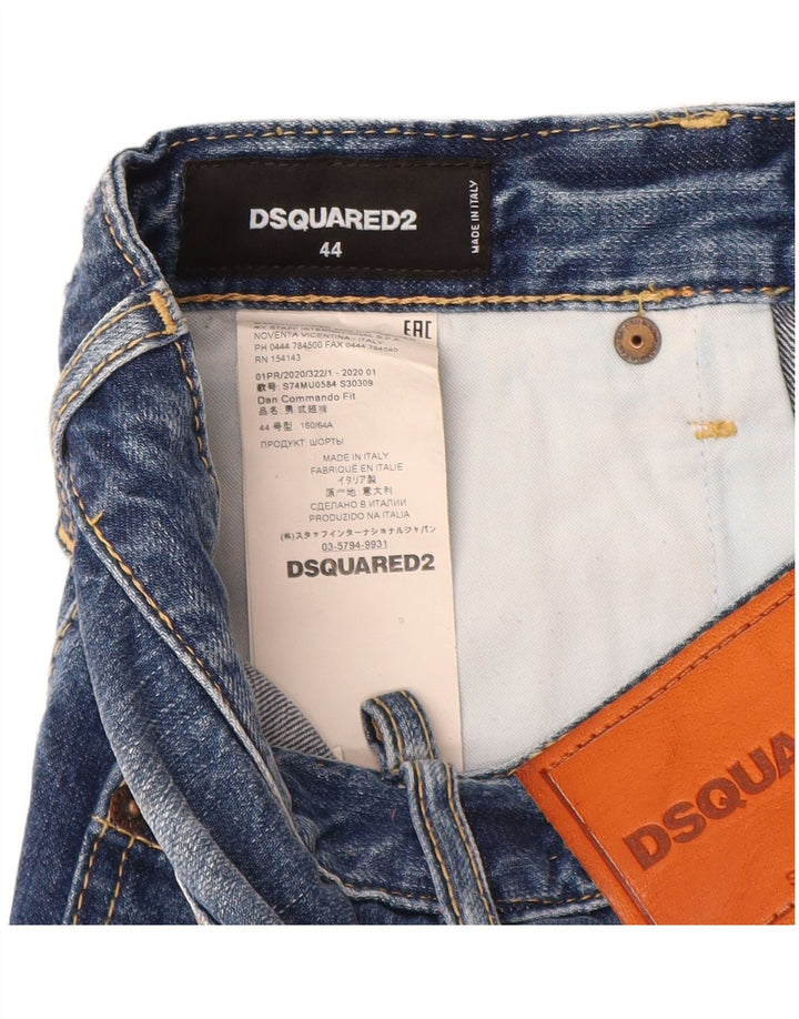 Dsquared2 Damen Distressed Denim Shorts IT 44 Medium W28 Blaue Baumwolle