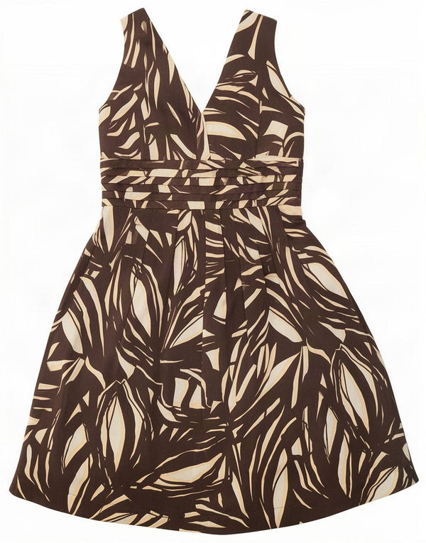 Marks & Spencer Damen Autograph A-Linien-Kleid UK 12 Mittelbraun Geometrisch