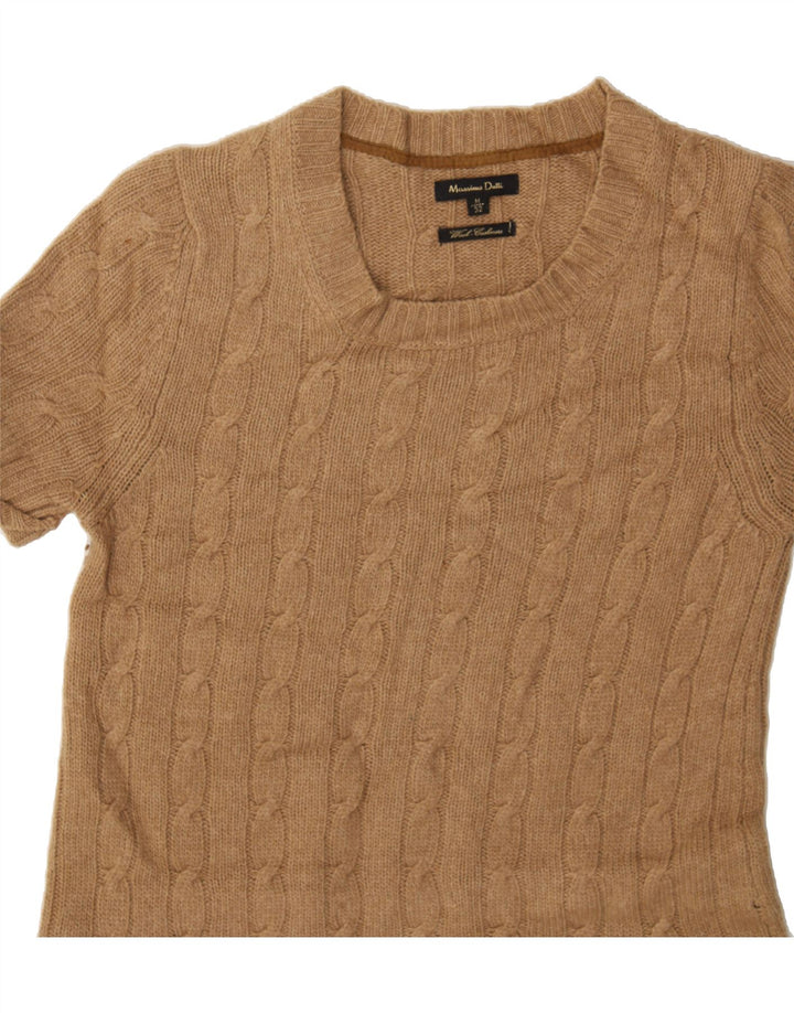 MASSIMO DUTTI Womens Short Sleeves Jumper Dress UK 12 Medium Brown Vintage Massimo Dutti and Second-Hand Massimo Dutti from Messina Hembry 