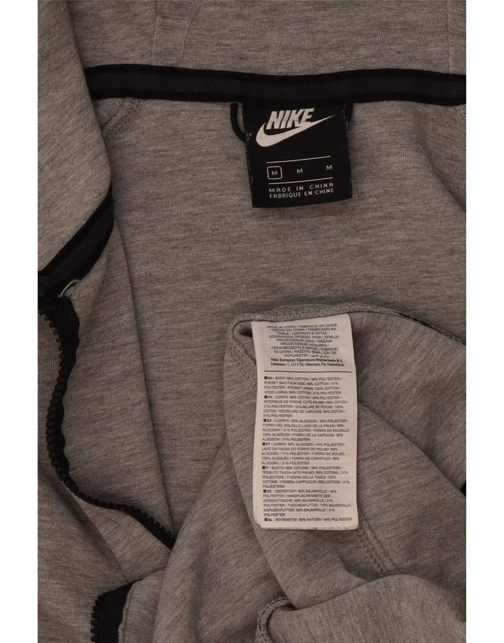 Nike Herren-Kapuzenpullover mit Reißverschluss, mittelgrau gefleckte Baumwolle