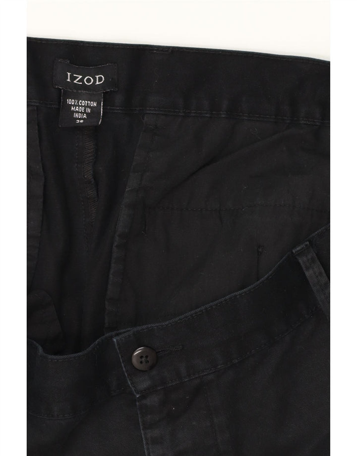 IZOD Herren Chino-Shorts W36 Large Schwarz Baumwolle