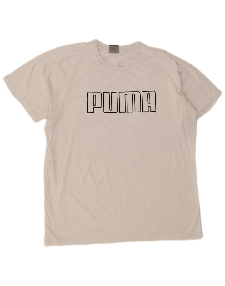 Puma Herren T-Shirt mit Grafik, Größe L, Weiß