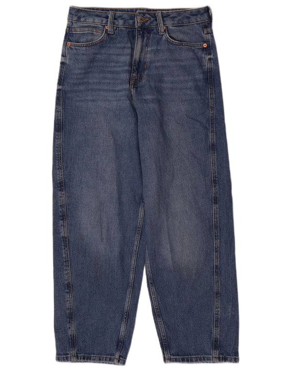 Marks & Spencer Damen High Waist Tapered Jeans UK 10 Small W28 L26 Blau