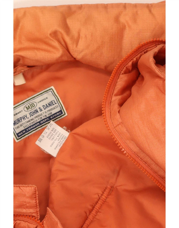 Vintage Herren Loose Fit Wattierte Jacke UK 40 Großes Orange Polyamid