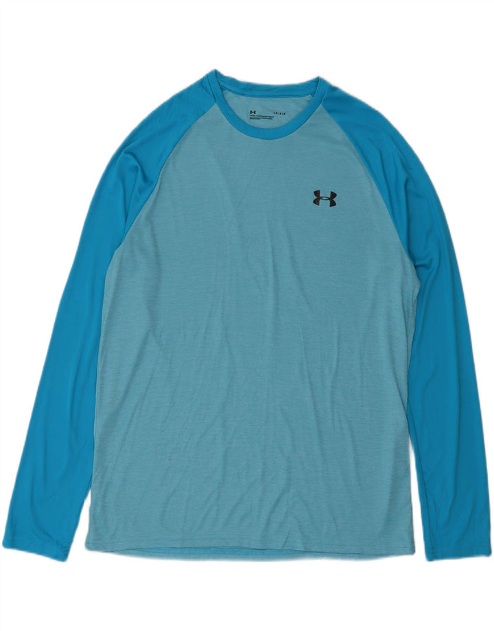 UNDER ARMOUR Herren-Oberteil, langärmelig, groß, blau, Farbblock-Polyester