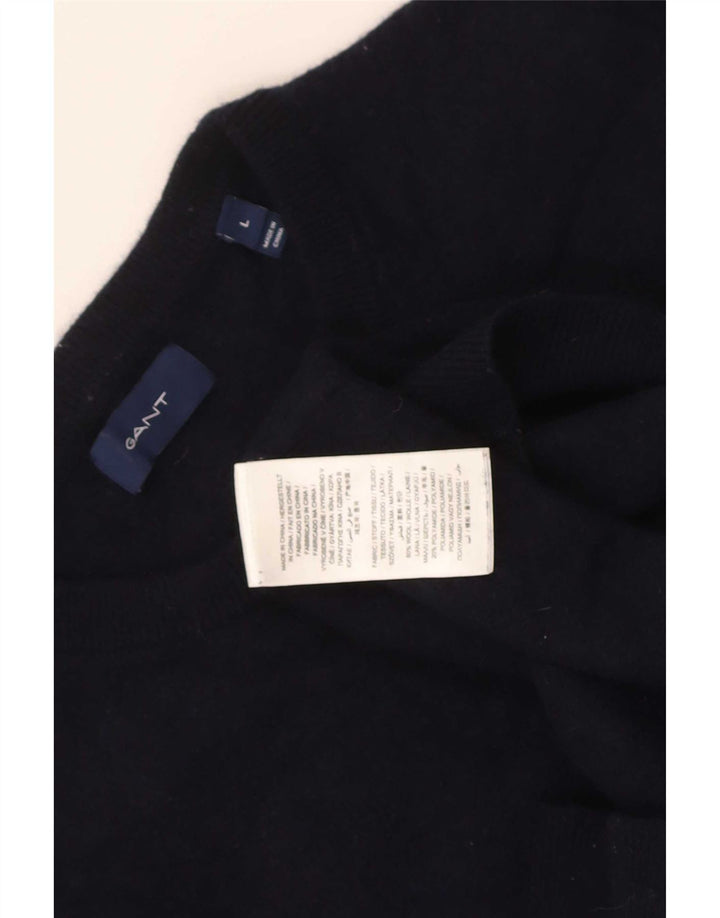 Gant Damen-Pullover mit Rundhalsausschnitt, UK 14, Größe L, marineblaue Wolle