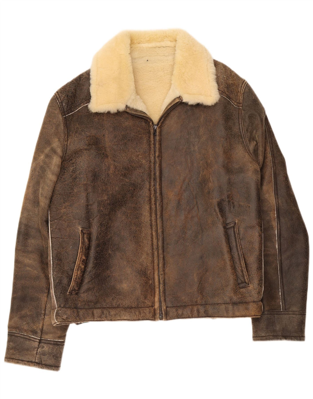 Pascucci Herren Shearling Jacke IT 54 2XL Braun