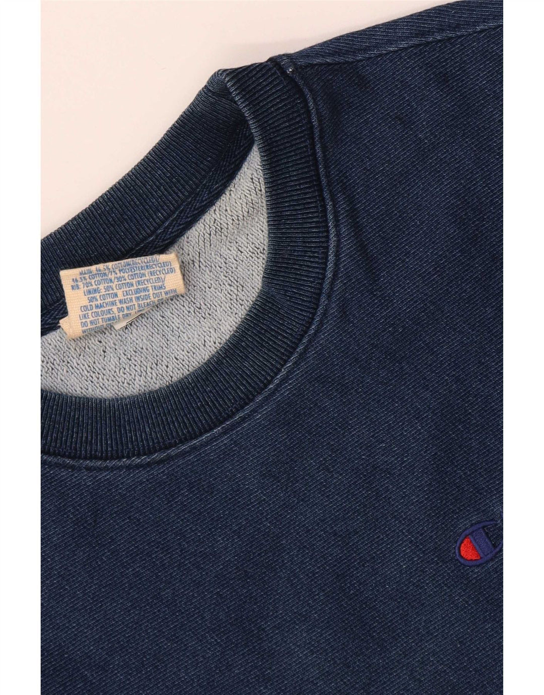Champion Damen Crop Oversized Sweatshirt Pullover UK 14 Medium Marineblau