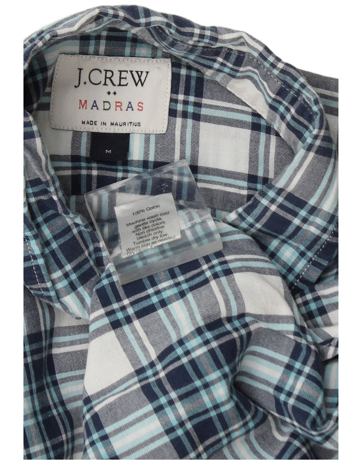 J. Crew Herren-Flanellhemd aus mittelblau karierter Baumwolle