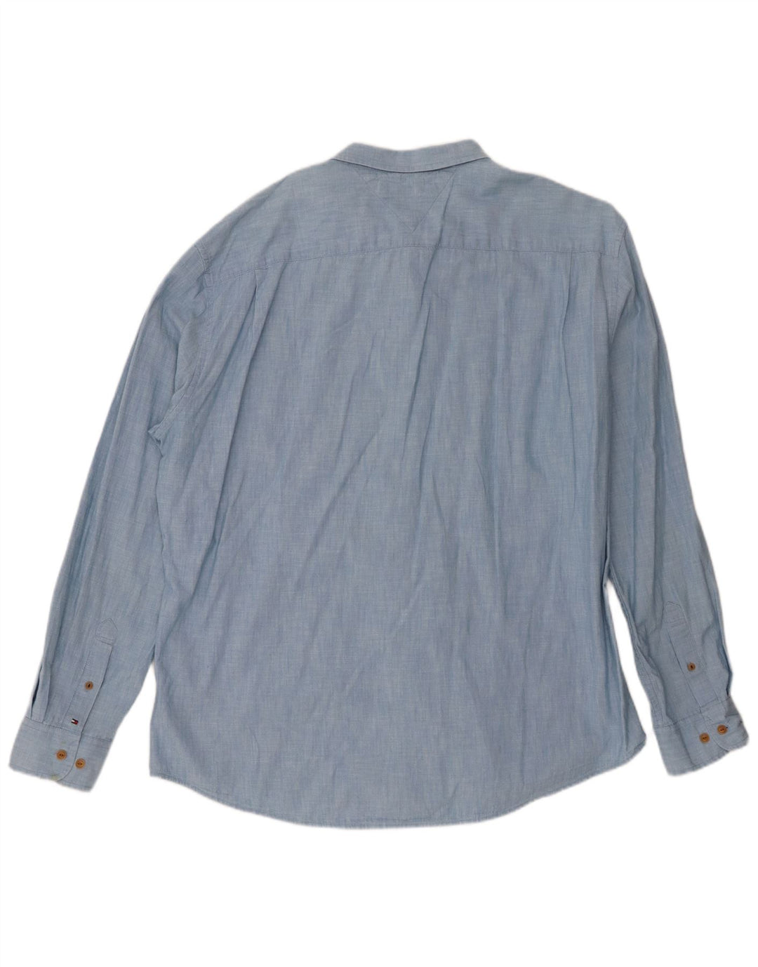Tommy Hilfiger Herrenhemd 2XL Blaue Baumwolle