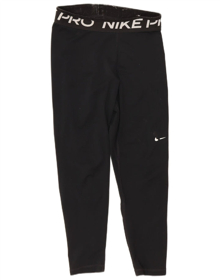 Nike Damen Capri Graphic Leggings UK 8 Small Schwarz