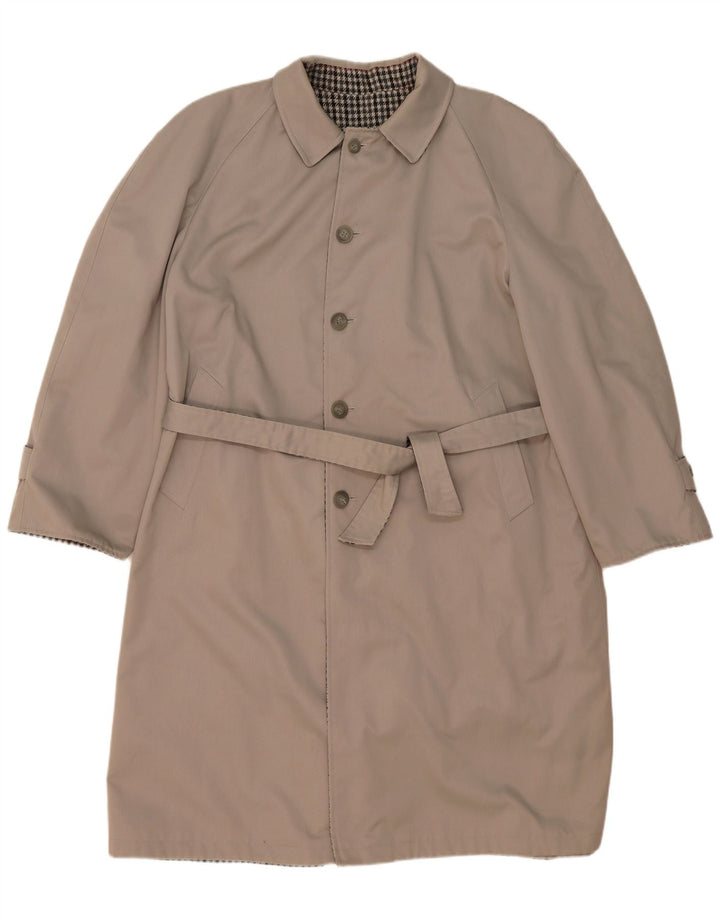 Hamilton Herren Wende-Trenchcoat IT 56 3XL Grau kariertes Polyester