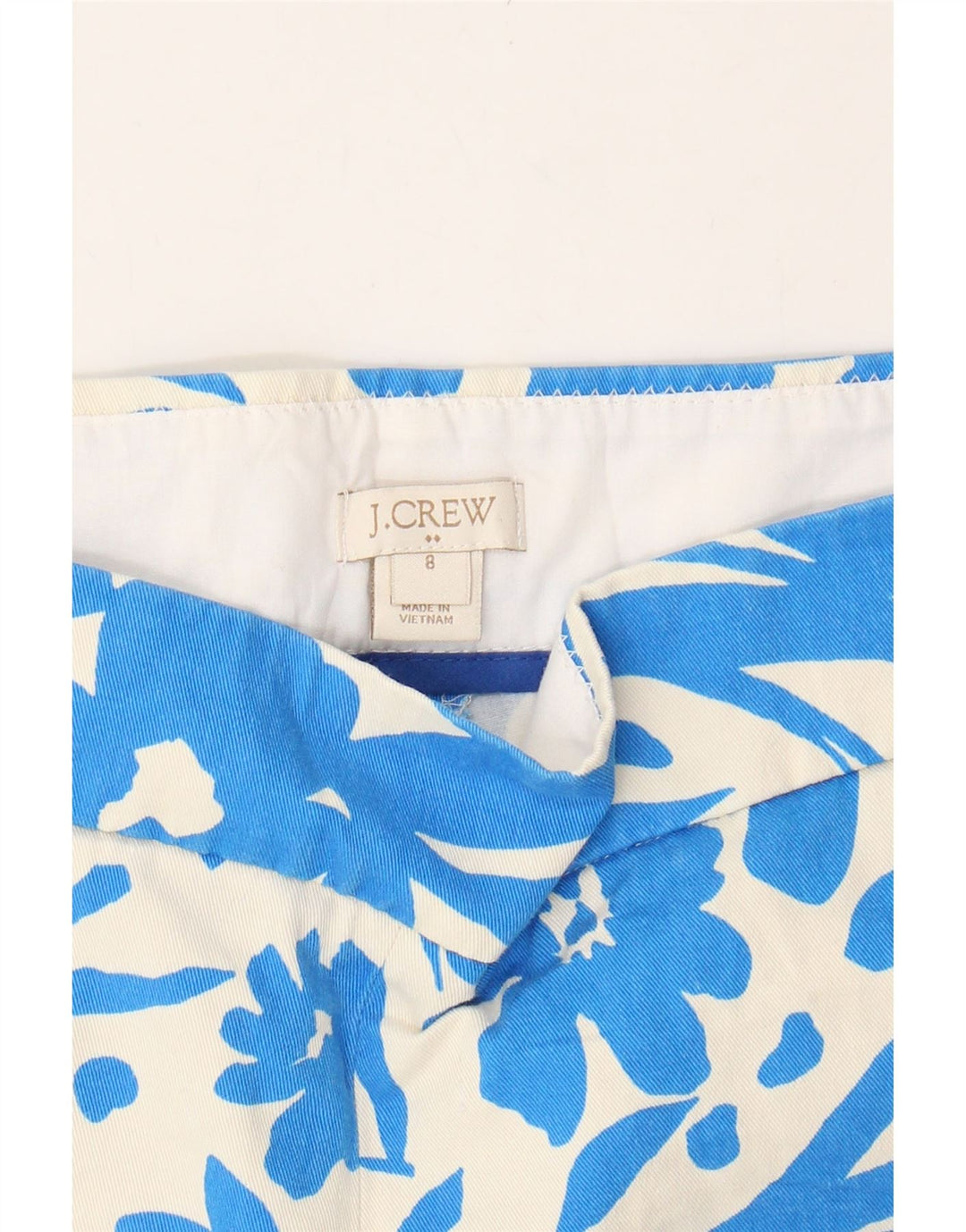 J. CREW Womens Chino Shorts US 8 Medium W32 Blue Floral Cotton Vintage J. Crew and Second-Hand J. Crew from Messina Hembry 