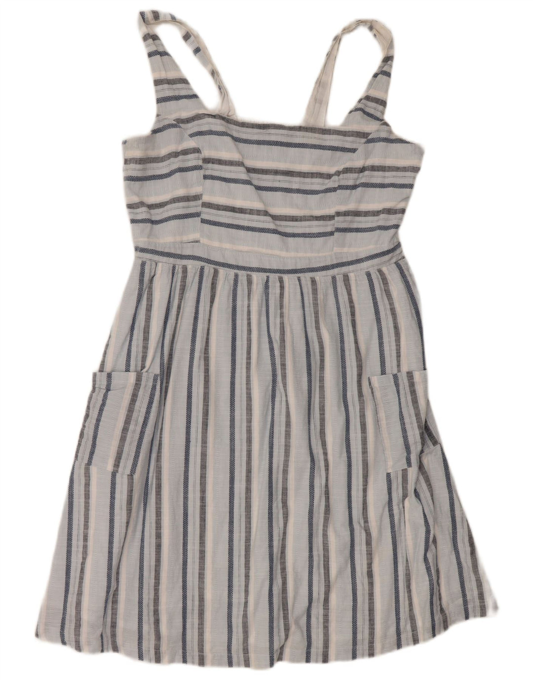 Fat Face Damen-Sommerkleid, Größe 44, groß, blau gestreift, Baumwolle