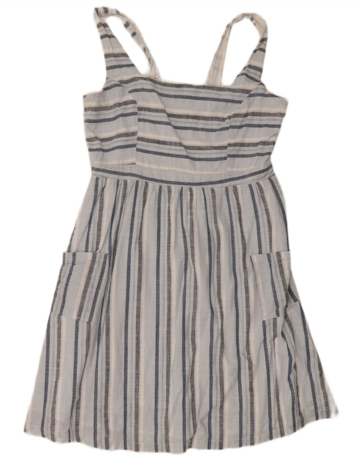 Fat Face Damen-Sommerkleid, Größe 44, groß, blau gestreift, Baumwolle