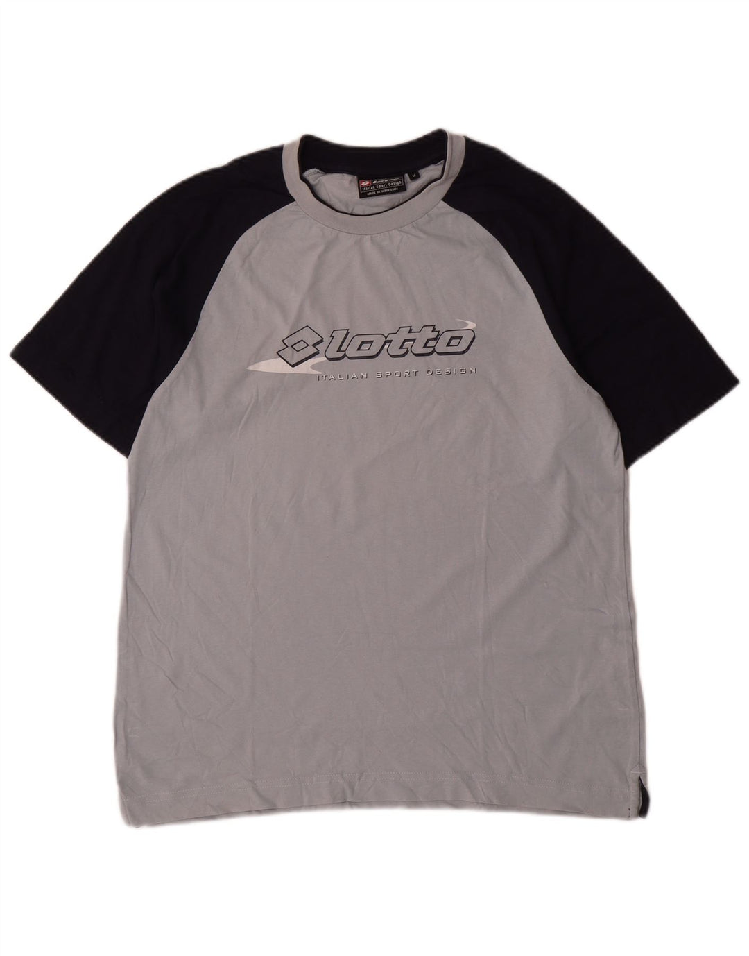 Lotto Herren-Grafik-T-Shirt-Oberteil aus mittelgrauer Colourblock-Baumwolle