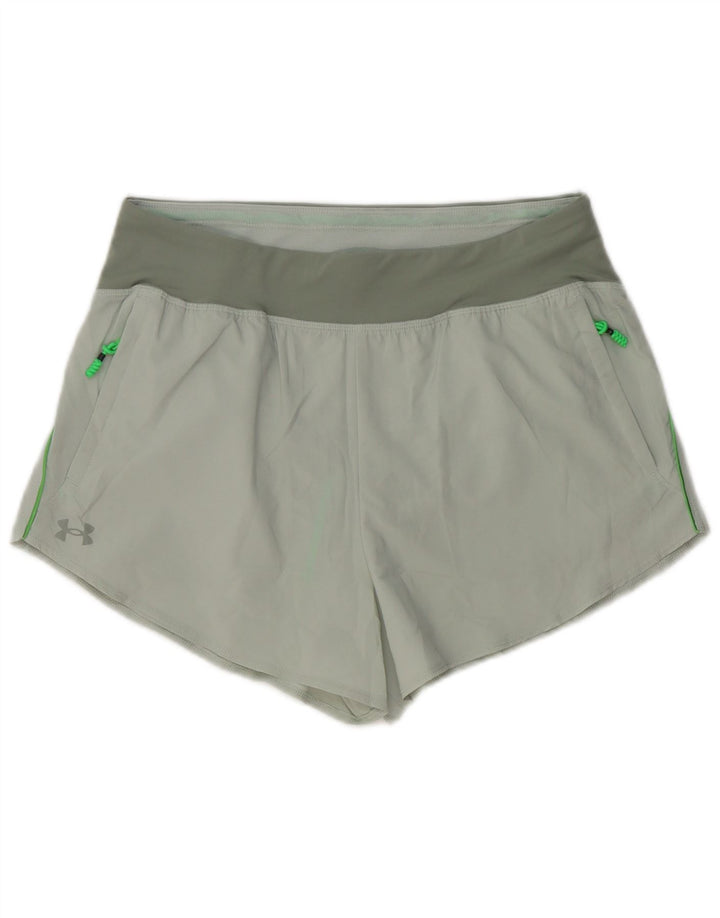 Under Armour Damen-Sportshorts UK 14 Large Graues Colourblock-Polyester