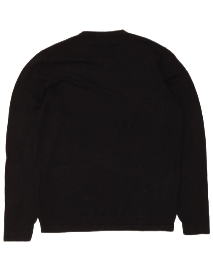 Zara Herren-Pullover mit V-Ausschnitt, Größe S, schwarze Viskose