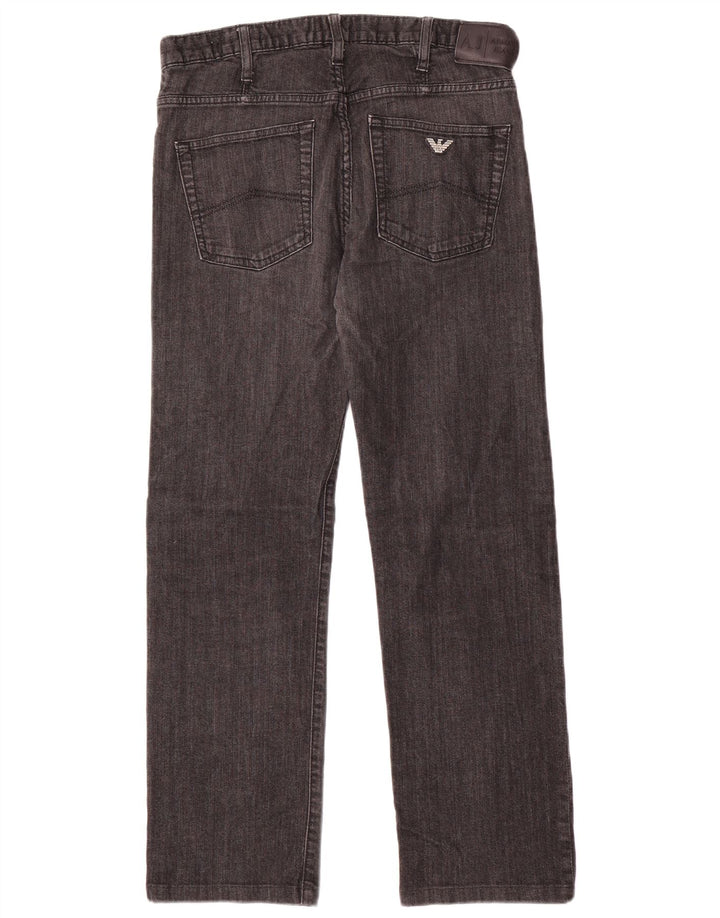 Armani Damen Straight Jeans W32 L28 Graue Baumwolle