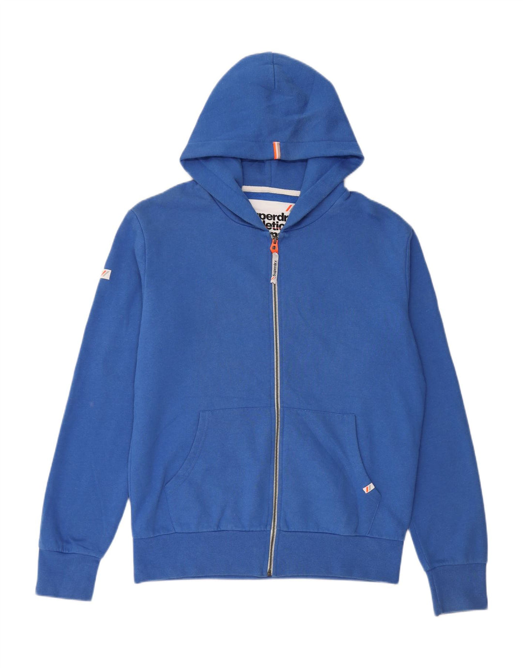 SUPERDRY Herren-Kapuzenpullover mit Reißverschluss, groß, aus blauer Baumwolle