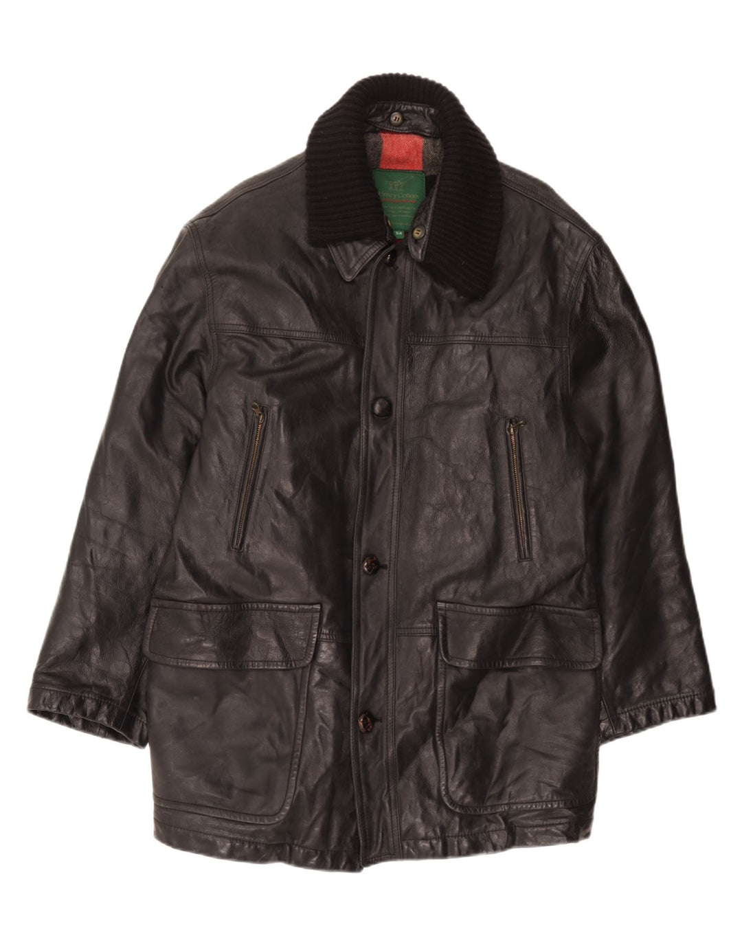 HENRY COTTONS Herren Ledermantel IT 54 2XL Schwarz