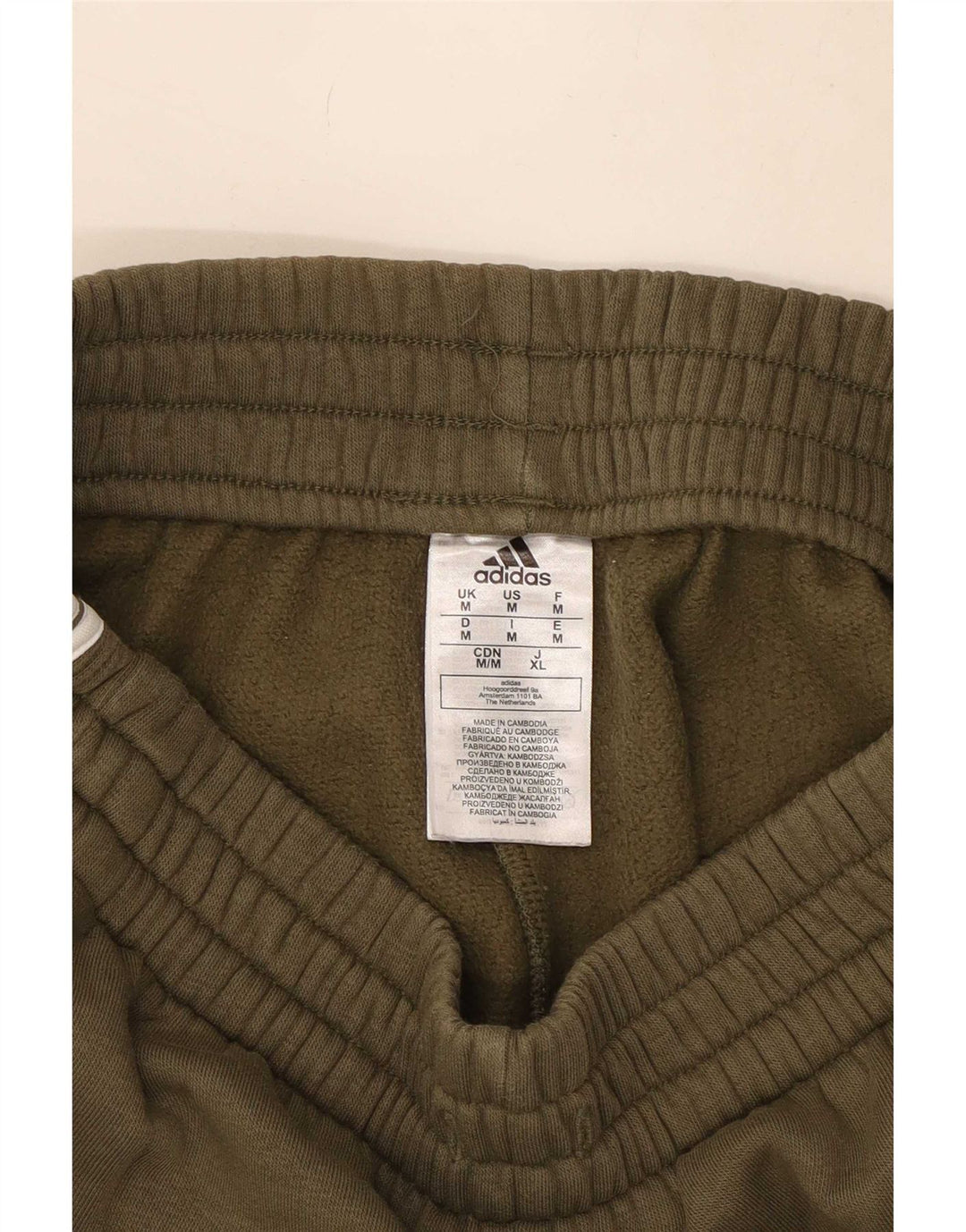 Adidas Herren-Trainingshose, Jogginghose, mittlere Khaki-Baumwolle