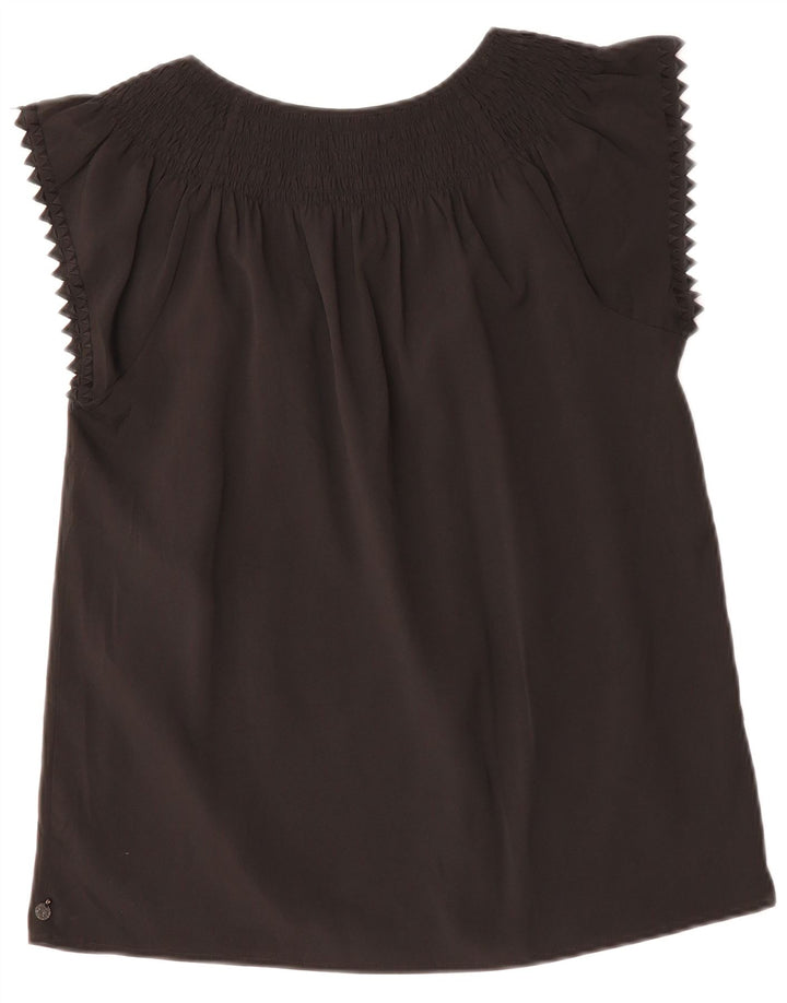MAISON SCOTCH Damen Blusenoberteil UK 14 Mittelschwarzes Polyester