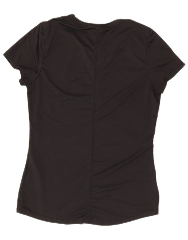 NIKE Damen Dri Fit Slim Fit T-Shirt Top UK 10 Small Schwarz Polyester