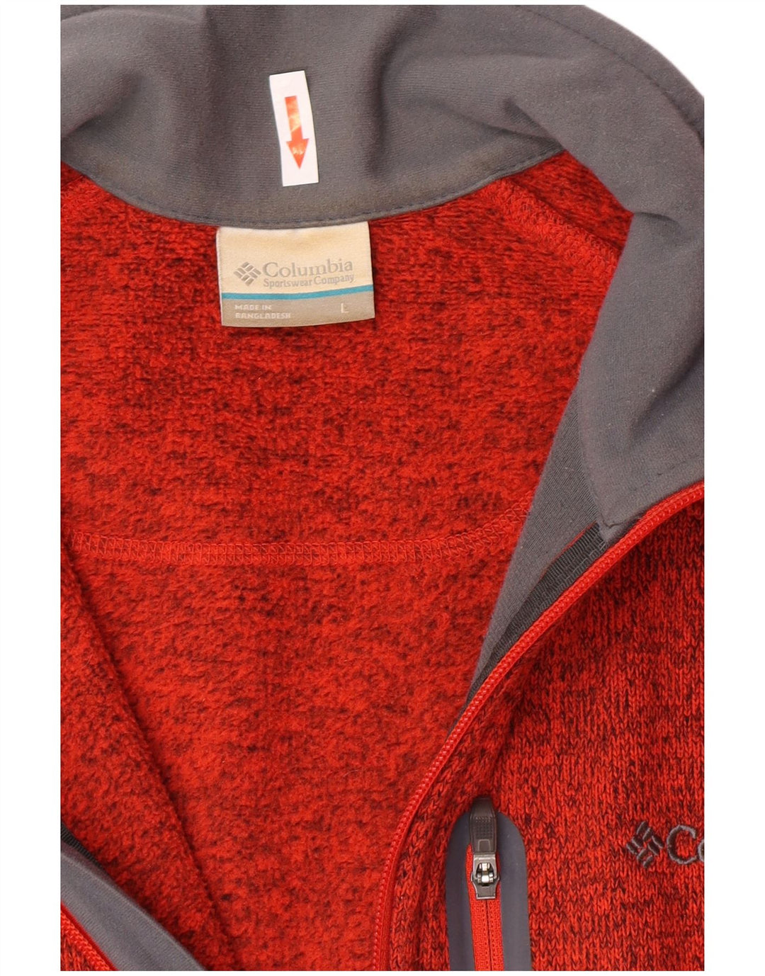 Columbia Herren-Strickjacke, groß, orange geflecktes Polyester