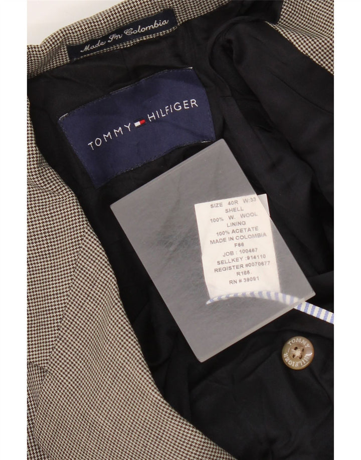 Tommy Hilfiger Herren-Blazer mit 3 Knöpfen, Gr. 40, Grau, Hahnentrittmuster