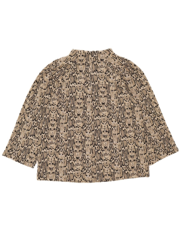 Marks & Spencer Damen Top Langarm UK 18 XL Schwarz Animal Print