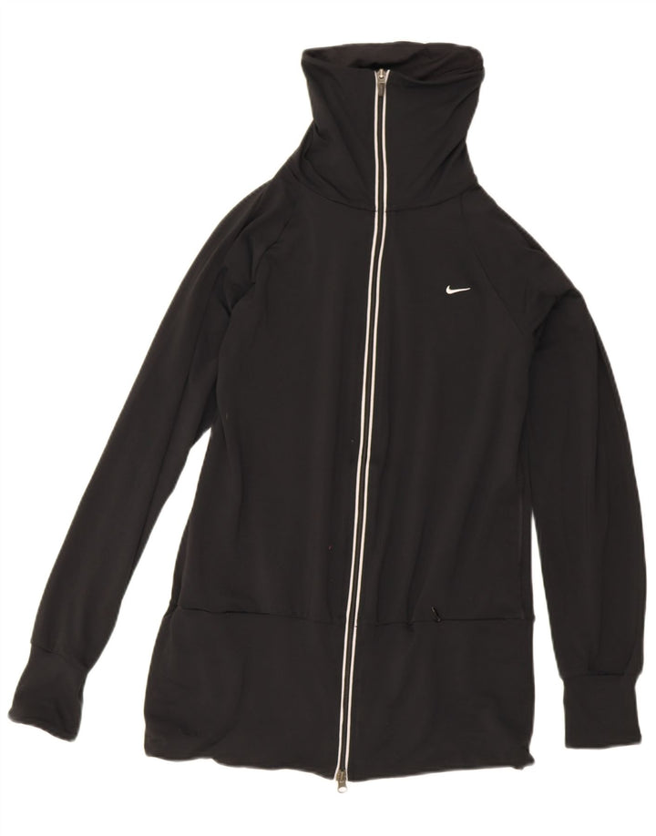 Nike Damen-Trainingsanzug-Top-Jacke UK 10/12 Medium Schwarz Polyester Sport