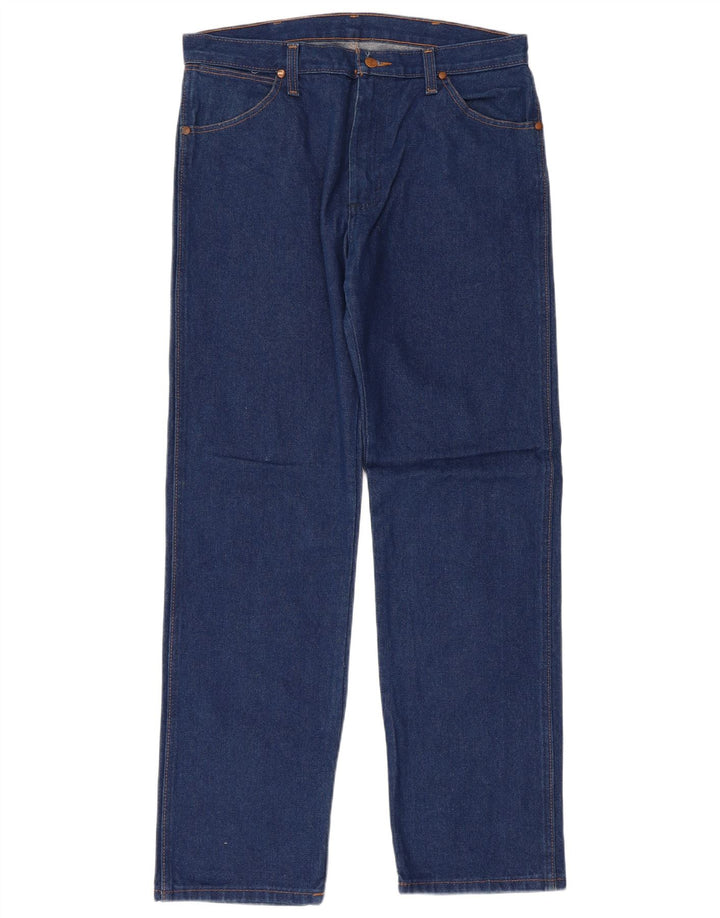 Wrangler Herren Regular Straight Jeans W33 L32 Blaue Baumwolle