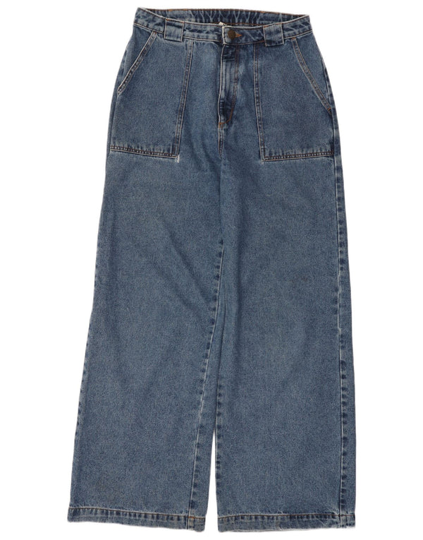 Lucy & Yak Damen-Jeans mit hoher Taille und weitem Bein, W30 L31, blaue Baumwolle