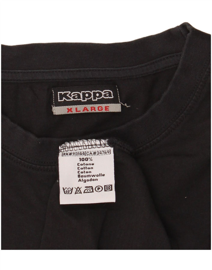 Kappa Herren Graphic Top Langarm XL Schwarz Baumwolle