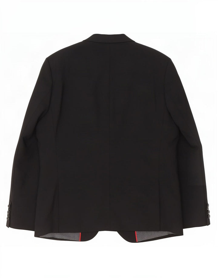 Marks & Spencer Herren-Blazer mit 2 Knöpfen, Größe 54, 2XL, schwarze Wolle