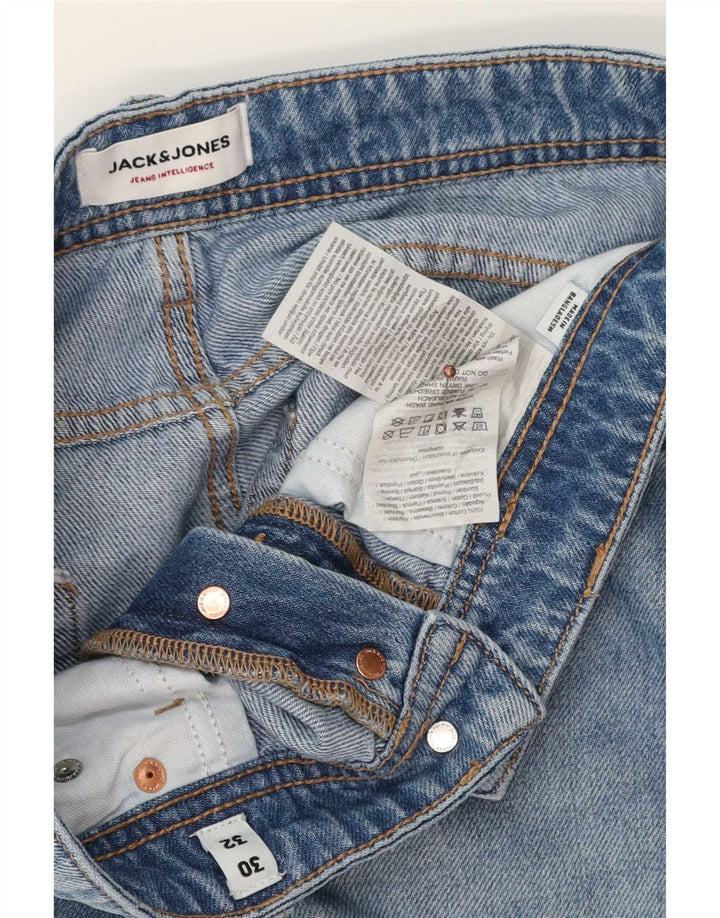 Jack & Jones Herren Chris Straight Jeans W30 L32 Blaue Baumwolle