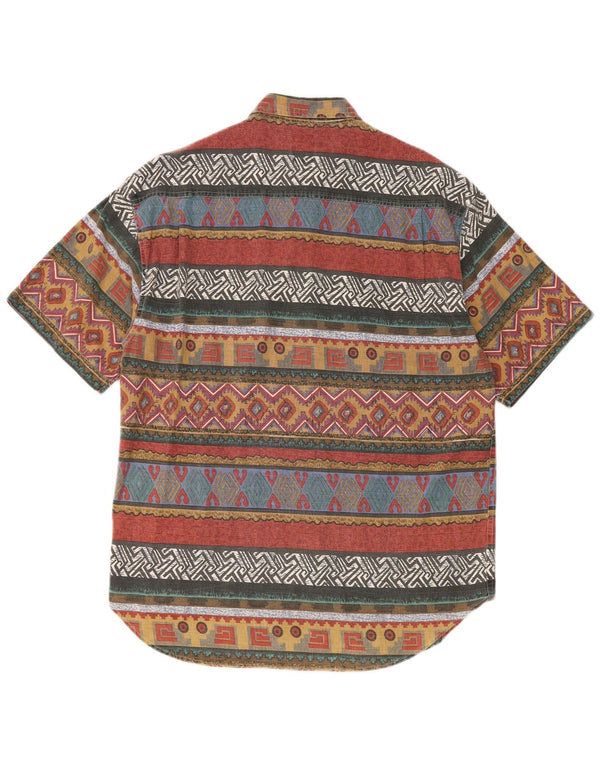 Report Herren-Kurzarmhemd, Größe 43/44 XL, mehrfarbige geometrische Baumwolle