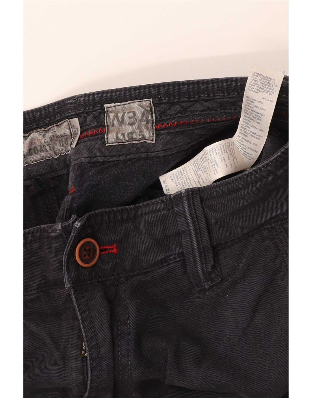 Fat Face Herren-Chinoshorts, W34, Größe L, Schwarz, Baumwolle