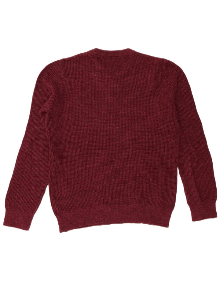 Superdry Herren-Pullover mit Rundhalsausschnitt, Größe S, Burgunderrot, Baumwolle