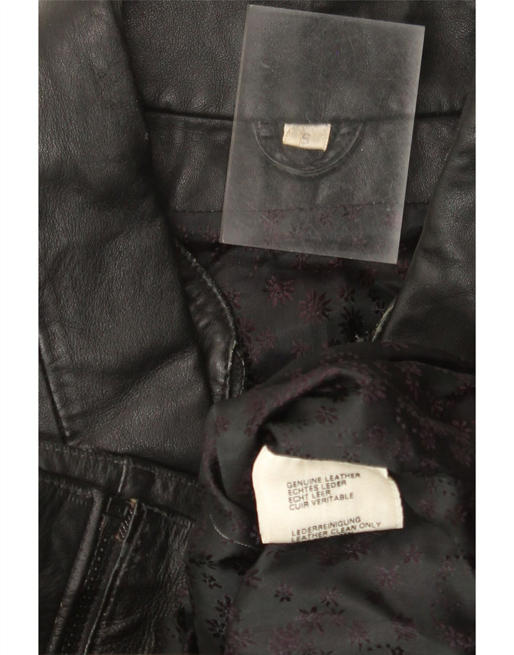 Vintage Herren Loose Fit Lederjacke UK 36 Kleines schwarzes Leder