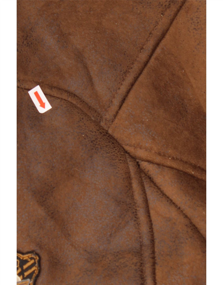 AERONAUTICA MILITARE Herren Flight Sherpa Jacke UK 36 Small Braun Polyester