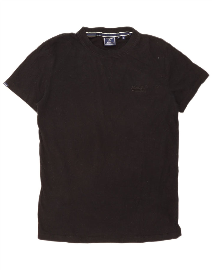 SUPERDRY Herren T-Shirt-Oberteil aus mittelschwarzer Baumwolle